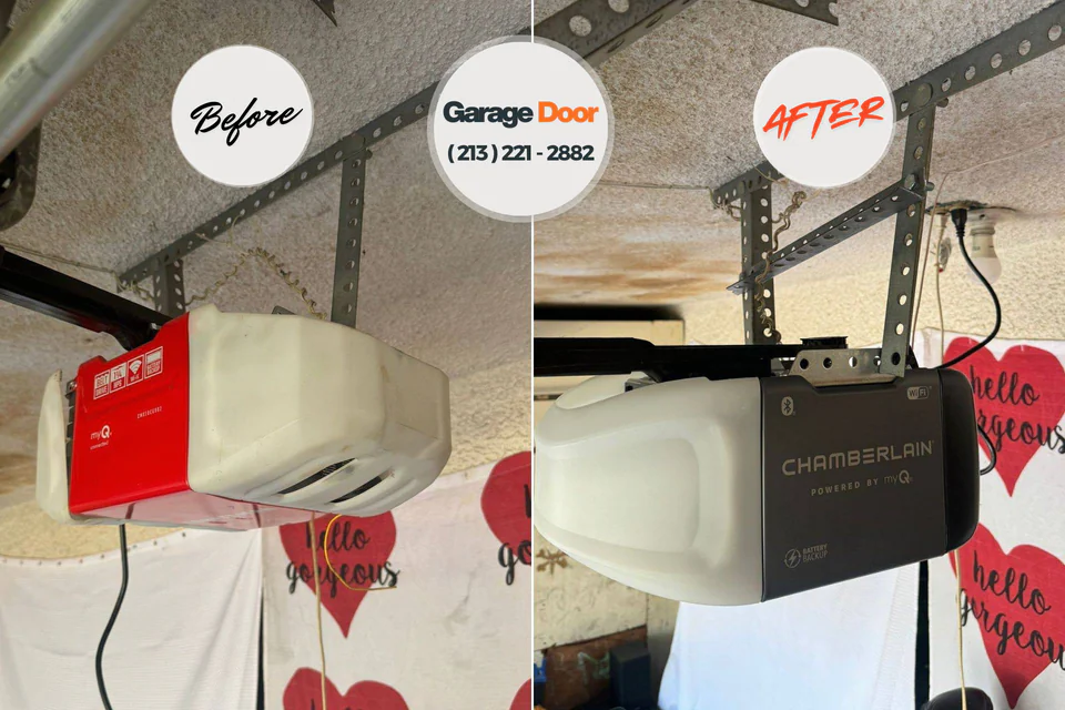 Before and after: garage door repair Golden Valley, MN